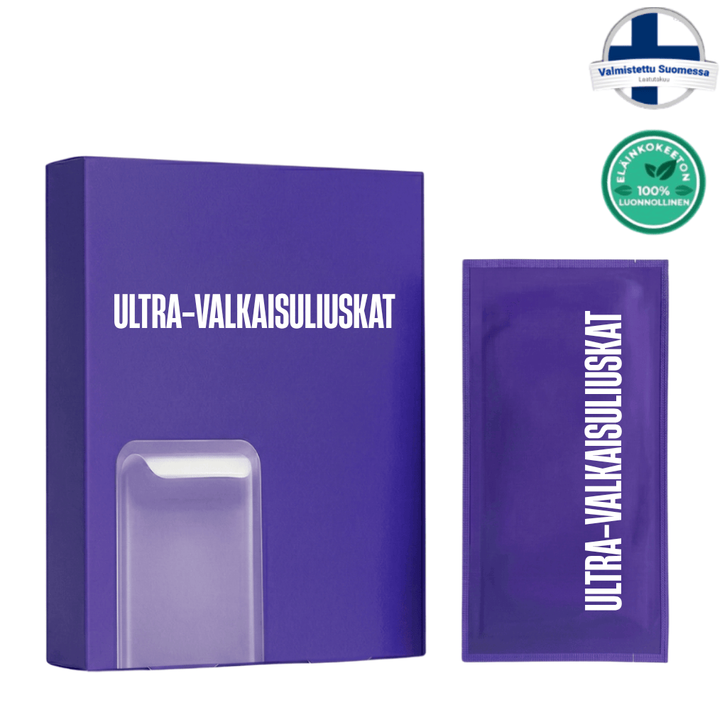 Ultra-valkaisuliuskat - pakkaus ja liuskat suunhoitoon, jotka kirkastavat hymyäsi.