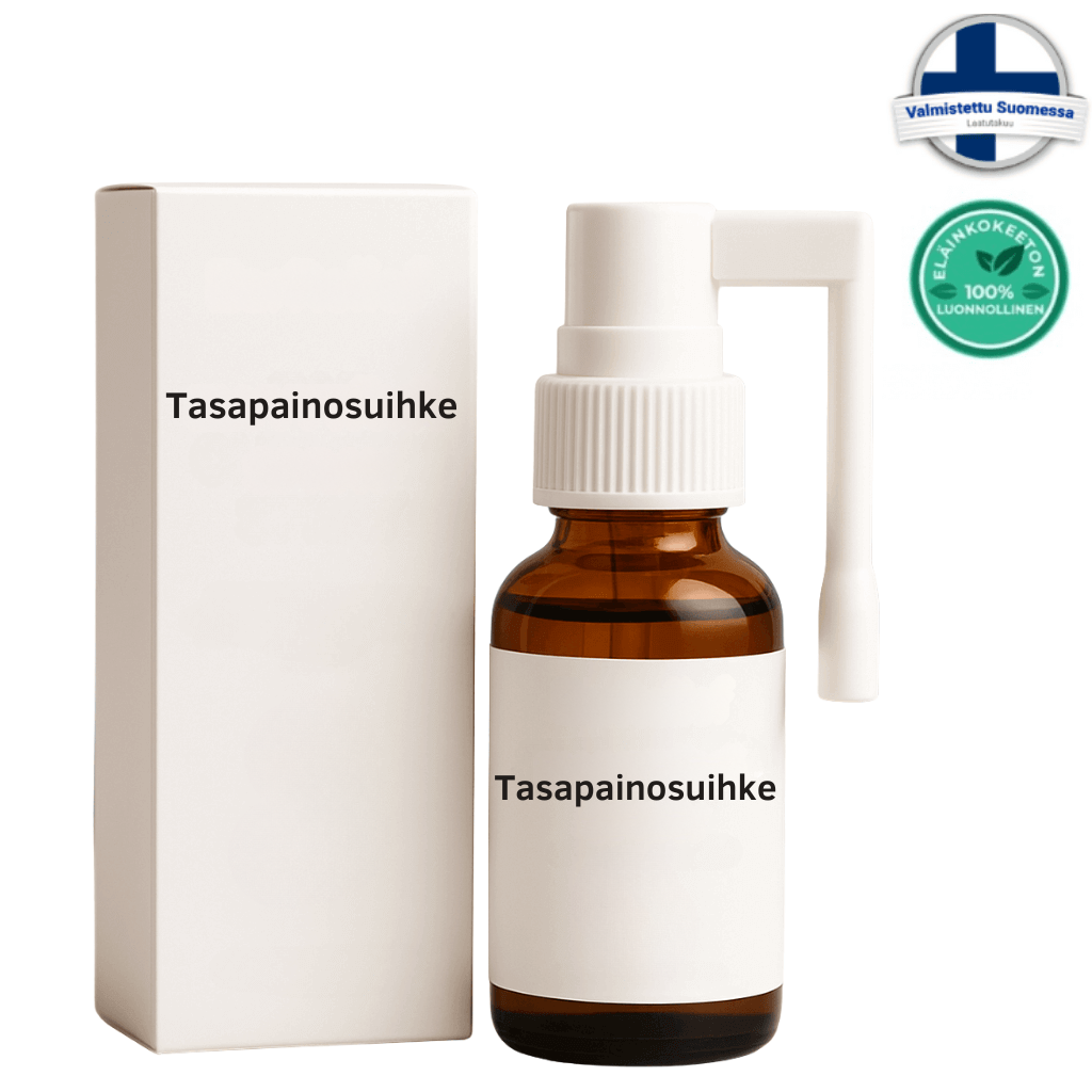 Tasapainosuihke - hellävarainen iholle levitettävä suihke, raikas ja tasapainoinen ilme.