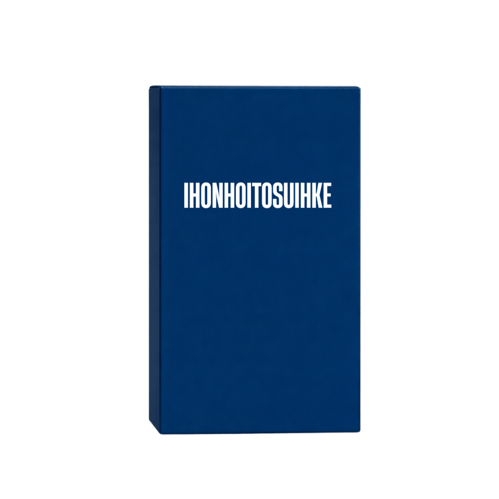 Ihonhoitosuihke packaging in navy blue, designed for daily skincare routine enhancement.