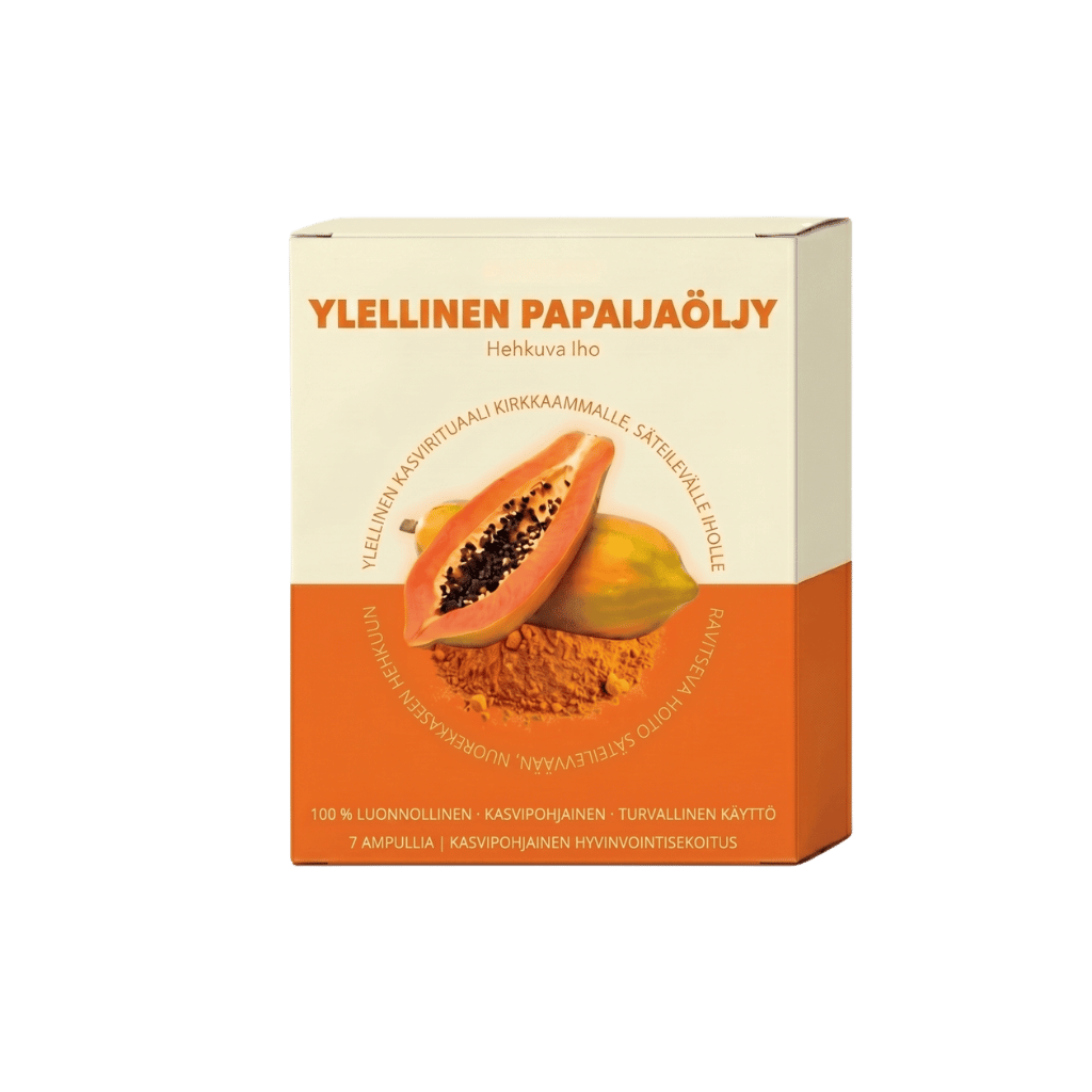 Ylellinen papaijaöljy - Hehkua ja raikkaan näköistä ihoa parantava tuote.