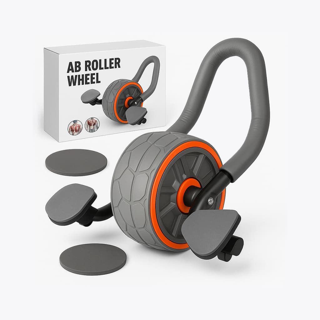 LumiPuro VatsaRulla Max – tehokas vatsarulla keskivartaloharjoitteluun, mukana harjoituspinnat.